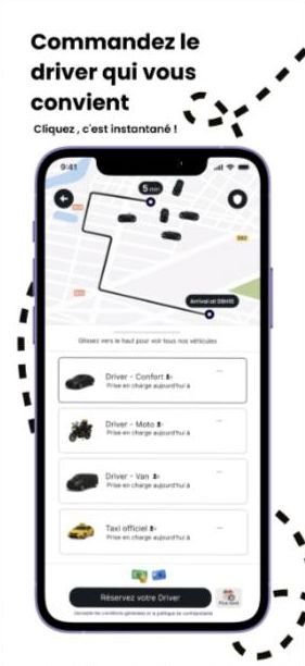 Come2Me — réservation de driver avec carte