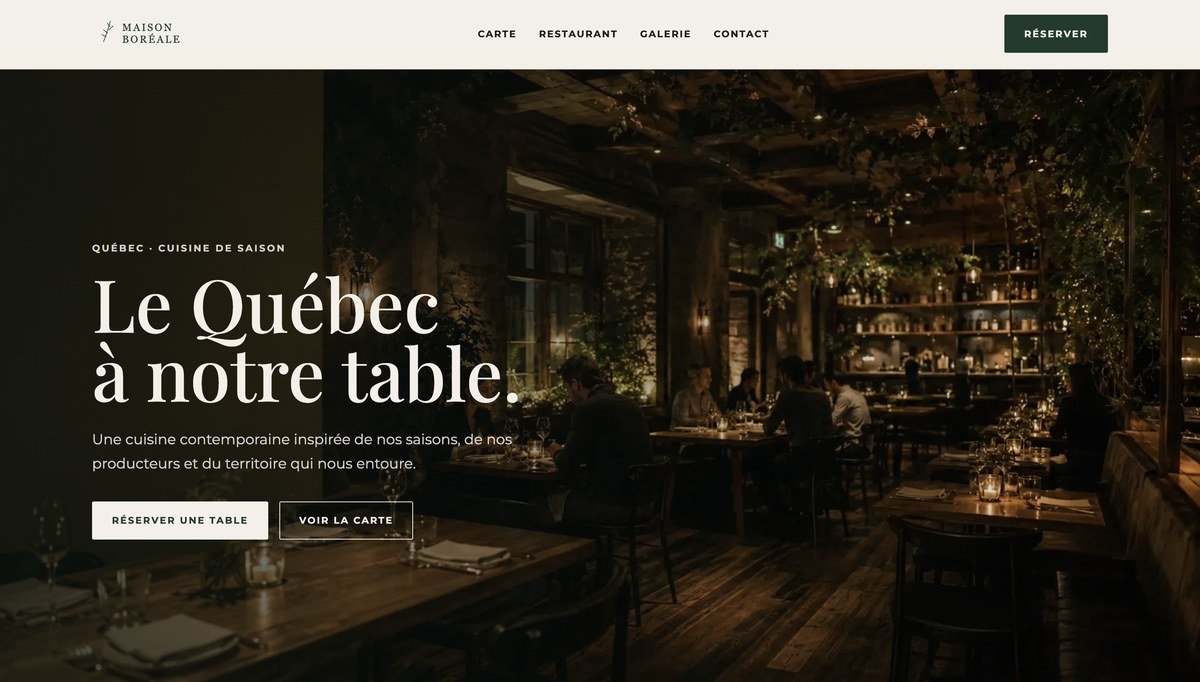 Maison Boréale — Le Québec à notre table, cuisine de saison