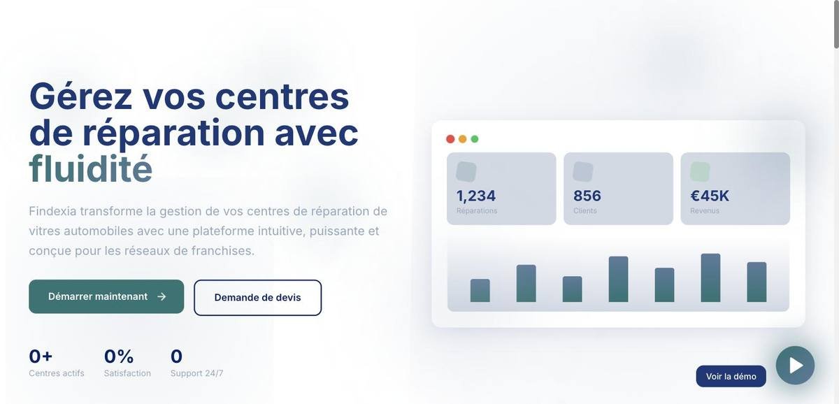 Findexia — gérez vos centres de réparation avec fluidité