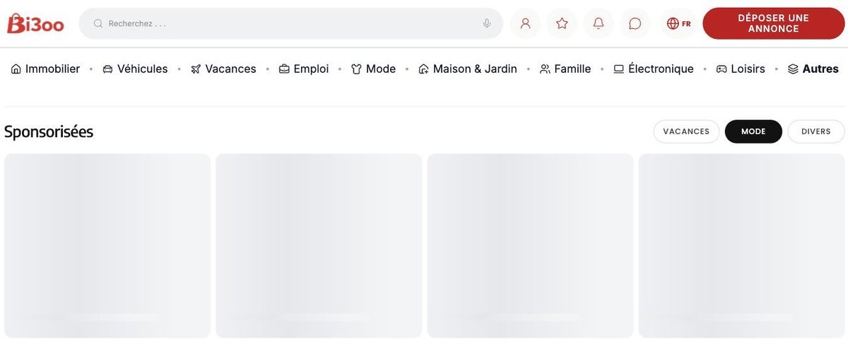 Bi3oo — marketplace de petites annonces : immobilier, véhicules, emploi, mode…