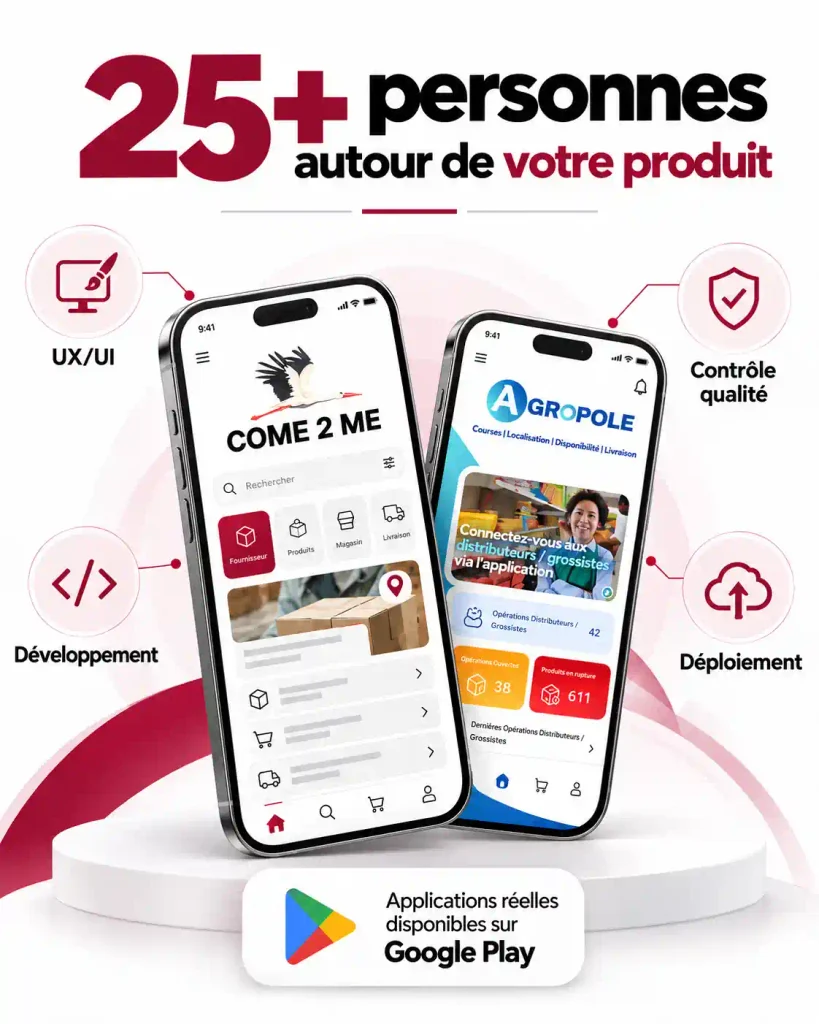 Projets mobiles Come2Me et Agropole réalisés par l’équipe Chananee