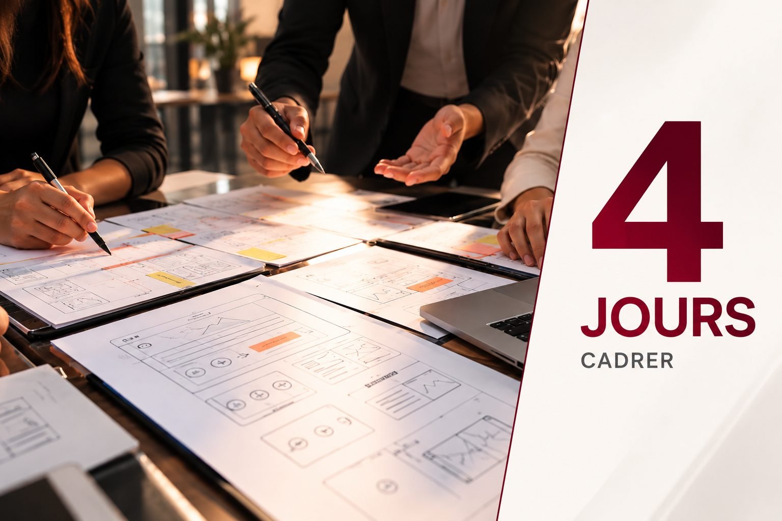 4 jours pour cadrer : atelier autour des maquettes papier d'une application