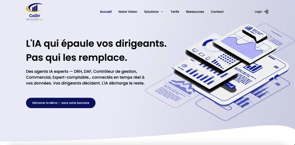 Site web Ecos-IA conçu et développé par l'agence Chananee